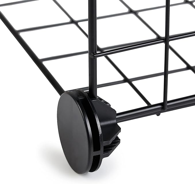 Amazon Basics 6-Cube Wire Grid Stackable Storage Organizer, Metal Shelving Unit, No-Tool Assembly, 26"W x 38"H x 12.6"D, Black