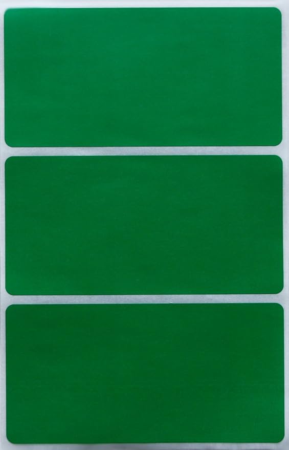 Royal Green Rectangular Stickers Color-Coding Labels for Organizing, Moving, and Storage Boxes 4" x 2" Stickers to Write On Name Tags, 45-Pack (Green)