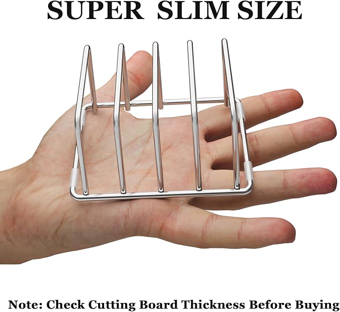 Cutting Board Organizer Stand Holder - 304 Stainless Steel Chopping Board Rack, Pot Pan Lid Holder, Kitchen Shelf for Bakeware, Cookie Sheets, 4-Slot 1.02-Inch Width Design