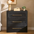 mopio Blake 3 Drawer Dresser for Bedroom, Chest of Drawers, Wood Dresser Organizer, Modern Farmhouse, Tall Night Stand, Enhanced Safety, Sturdy Compliant (Black Oak, Single)