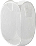 Mesh Laundry Hamper, Foldable Pop-Up Design, White (white, Large)