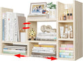 Desk Shelves Desktop Orgnizer Shlef - Natural Wood Tone Office Organization for Top of Desk Organizers and Accessories Corner Bookshelf Table Top Shelving Small Hutch Decorations for Office