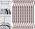 Mr. Pen- Space Saving Hangers for Clothes, 12 pcs, Mahogany Color, Plastic Multi Clothes Hangers Space Saving, 5 Slots, 360° Rotating Hooks