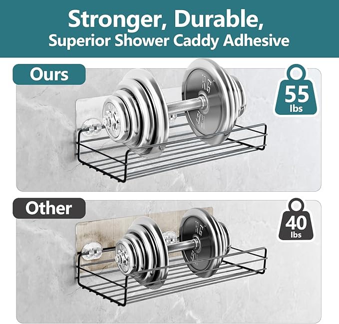 KaiwayInno 4 Pack Shower Caddy Adhesive Replacement, Strong Shower Shelf Adhesive Hooks for Corner Shelf Basket, Bathroom Rack, Kitchen Rack and Soap Holder