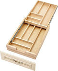 Rev-A-Shelf 15 Inch Wide 2 Tiered Kitchen Utensil & Cutlery Pullout Drawer Tray Organizer, 18" W Soft Close