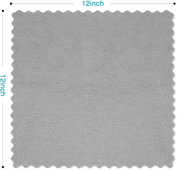 Orighty Grey Microfiber Cleaning Cloth, 24 Pack Highly Absorbent Cleaning Rags, Microfiber Towels for Cars, Household Cleaning Supplies, Reusable Lint Free Cloths for House, Kitchen, 12 x12 inch