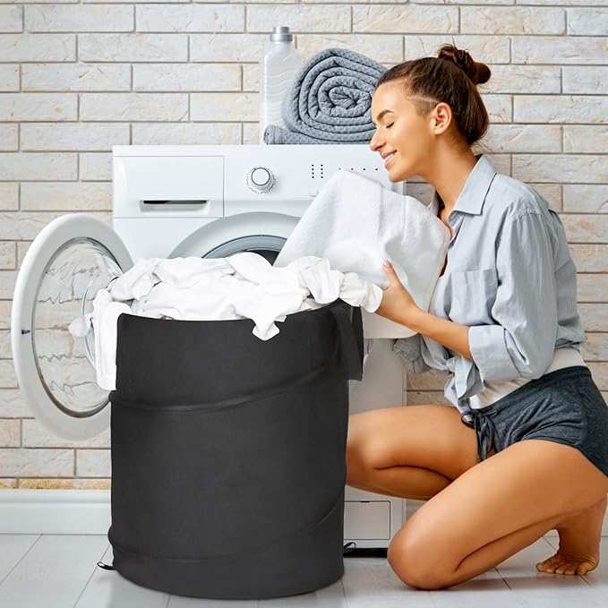 BATTOO 106L Collapsible Laundry Baskets - Foldable Pop Up Hampers for Laundry - Upgrade Oxford Laundry Hamper with Reinforced Handles for Bedroom, Bathroom, Kids Room, Dorm, Travel, Storage Organizer