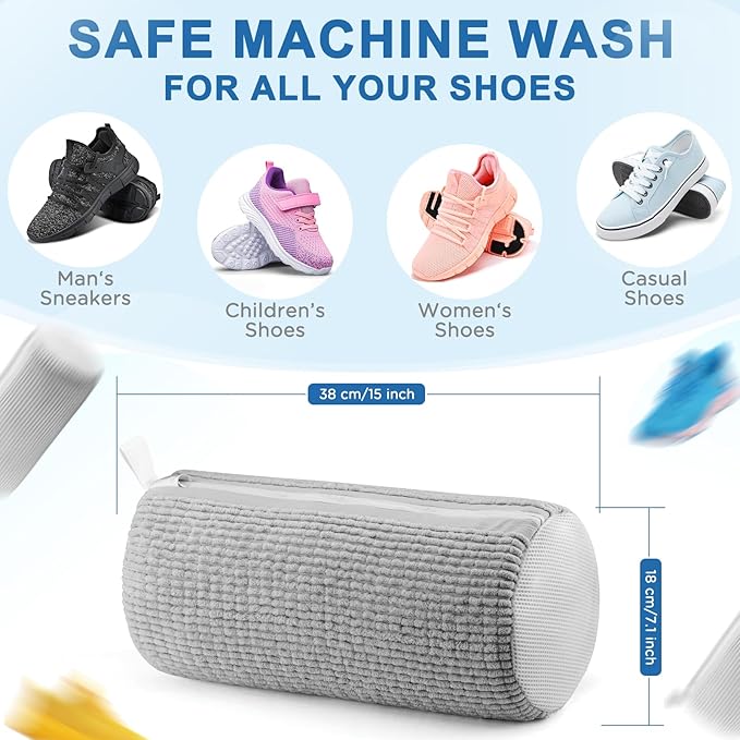 Shoe Washing Machine Bag,Shoe Laundry Bags for Sneakers, Reusable Shoe Cleaning Bag for All Shoe Sizes