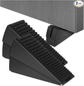 2 Pack Black Adjustable Large Door Stoppers, Heavy Duty Door Stoppers for Bottom of Door, Door Stop with Strong Grip Stainless Steels for Heavy Duty and Usual Doors