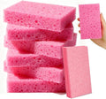 6 Pcs Kitchen Sponges for Dishes Cleaning, Non Scratch for Non Stick Cookware, Compressed Natural Cellulose Sponges, Dish Washing Scrubbers, Scrubbing Pads for Household, Bathroom (Red)