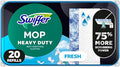 Swiffer Sweep + Mop, Wet Pads Refill, Floor Cleaner, Cleaning Cloths, Heavy Duty, Fresh, 20ct