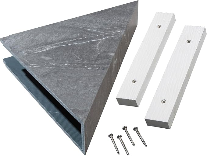 Palisade Vinyl Waterproof Corner Shower Shelf in Cracked Slate/Urban Quarry