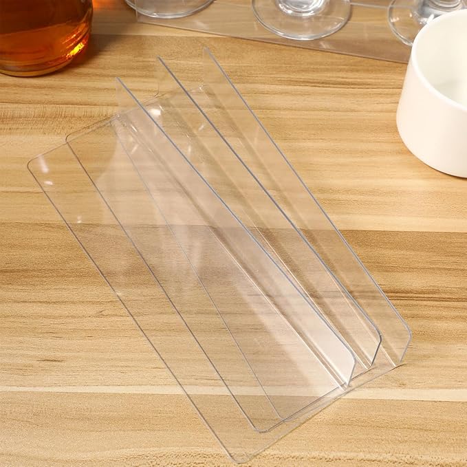 DOITOOL 10pcs Short Shelf Dividers Plastic Closet Shelf Divider Clear L Shape Shelves for Refrigerator Kitchen Office Supermarket Organization, 7.87x2.36x1.18 inch