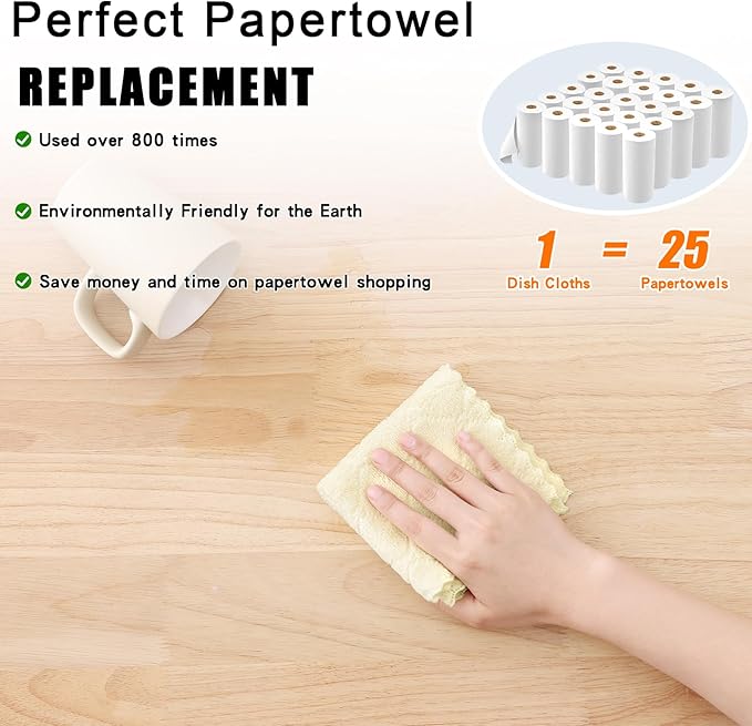 Homaxy 12 Pack Kitchen Dish Cloths (10 x 10 Inches, Cream Yellow), Super Soft and Absorbent Coral Velvet Dish Towels, Nonstick Oil Fast Drying Microfiber Cleaning Cloth, No Lint Household Dishcloths