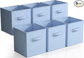 Sorbus Storage Cubes - 11 Inch Foldable Fabric Baskets for Organizing Pantry, Closet, Shelf, Toy Box, Cubby - 6 Collapsible Cloth Cube Storage Bins for Home, Nursery, Playroom, Bedroom (Pastel Blue)