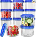 Freezer Storage Containers, [12 Pack-16 Oz] Airtight Plastic Food Storage Containers with Twist Top Lids, Soup, Meal Prep Containers | BPA Free | Stackable | Leakproof