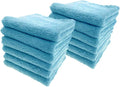 Ultra Soft Edgeless Microfiber Cleaning Towel Pack of 12, All-Purpose Multipurpose Plush 12' x 12' Cleaning Towels, Super Absorbent (Blue)