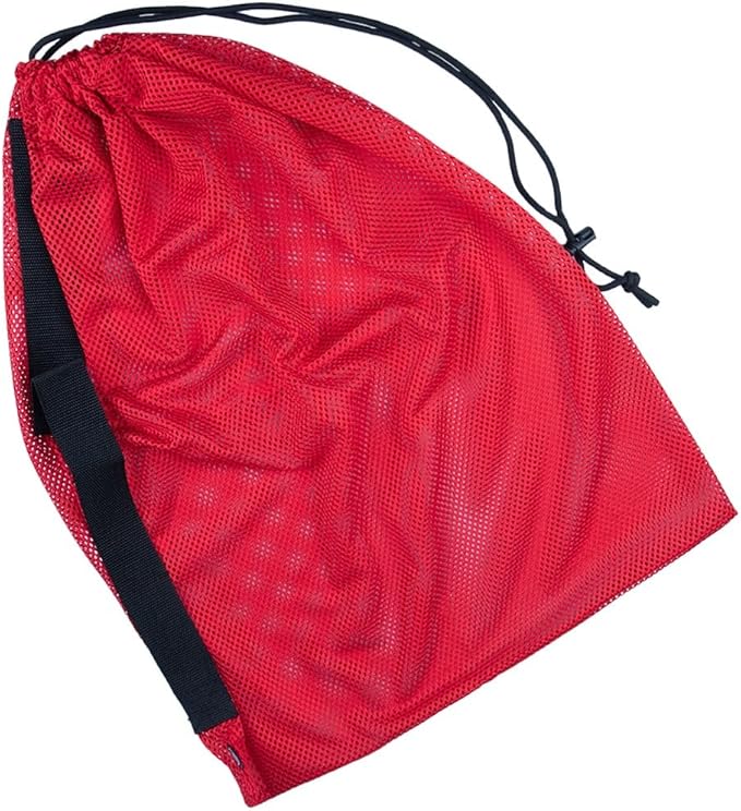 Golberg Mesh Bag - 18 x 24 Inches with Shoulder Strap – Use for Laundry, Beach Days, & Even Camping (Deep Red)