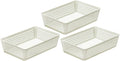 YBM Home 3-Pack Plastic Storage Baskets Bins for Home Junk Drawer, Shelves, and Office Organization, Functional Trays/Containers Great for Kitchen Pantry, Cabinets, Bedrooms, and Bathrooms, White