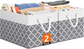 Storage Bin,Collapsible Storage Basket For Organizing,Large Storage Boxes With Rope Handles,Storage Containers,Clover Grey,2 Pack