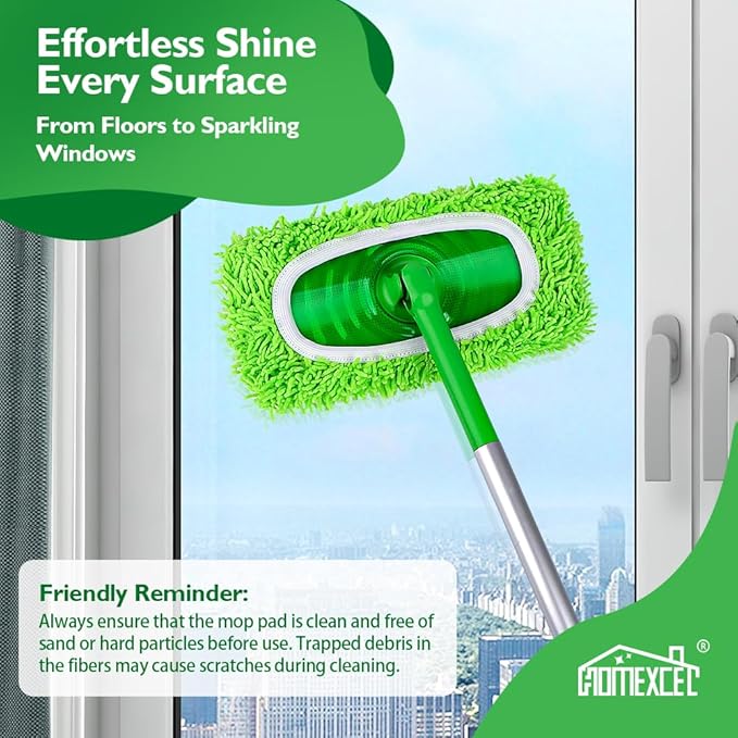 HOMEXCEL Reusable Microfiber Mop Pads,Mop Pads Replacements for Wet & Dry Use, Floor Cleaning Sweeping Mopping Pads Refills for Household Cleaning, Pack of 4