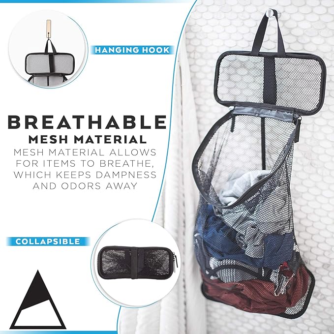 NOMATIC Mesh Laundry Bag - Travel Laundry Hamper - Packable Net Bag for Clothing - Packable Travel Laundry Sack