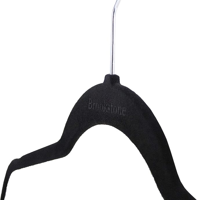 BROOKSTONE [25 Pack] Velvet Hangers, [Non-Slip] 360° Swivel Hook, Lightweight & Slim, Strong & Durable, Space Saving Design, Heavy Duty, Won’t Stain Fabric
