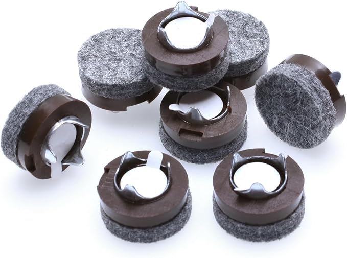 GorillaFelt CB240 Chair Leg Floor Protectors/Felt Glides (Set of 8) Tap On Felt Furniture Pads Guaranteed to Stay On, 3/4 Inch Round Sliders