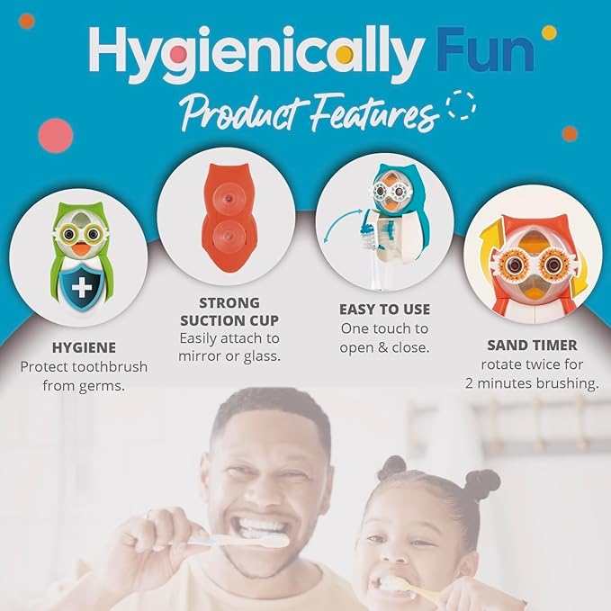 Flipper Fun Animal Cat Toothbrush Cover – Kids Toothbrush Holder with Cover – Toothbrush Holders for Bathrooms - Suction Cup Toothbrush Holder