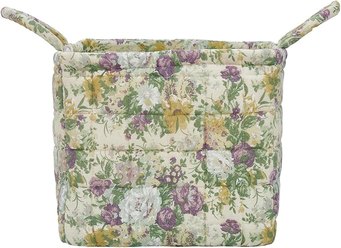 Boho Fabric Storage Basket, Large Capacity Laundry Basket, 12.2'' x 10.23'' x 10.23'' Collapsible Laundry Hamper with Easy Carry Handles (D Multi-Color 4, L)