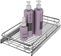 JOWBOOW Sliding Cabinet Organizer Pull Out Shelves (11" W x 21" D), Heavy-Duty Slide Out Shelf, Steel Metal Cabinet Roll Out Shelves for Kitchen Bathroom, Chrome