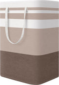 StorageRight Large Collapsible Laundry Basket Hamper with Easy Carry Handles，Freestanding Clothes Hampers for Laundry, Bedroom, Dorm, Towels, Toys, 75L, Khaki