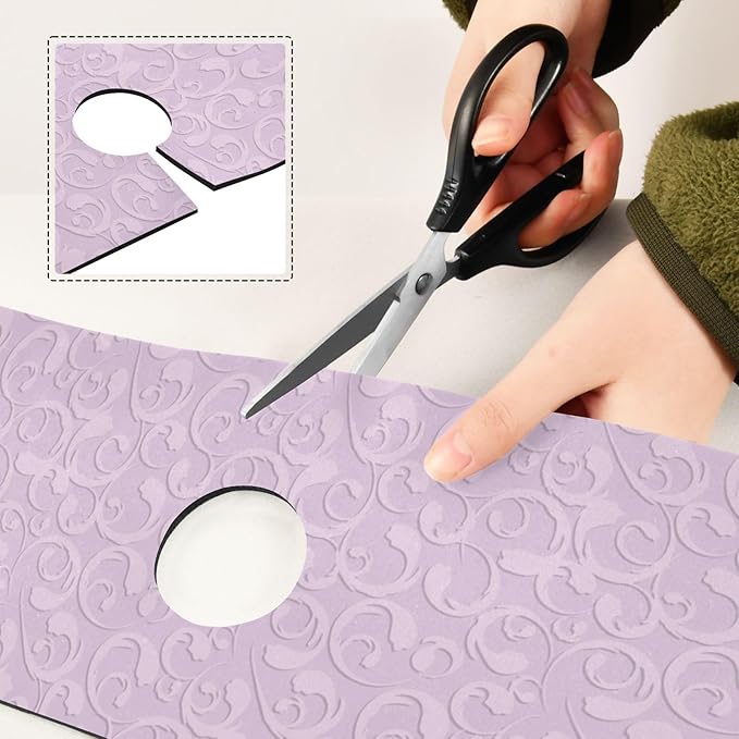 Kitchen Sink Splash Guard 2 PCS 14.7 Inch Sink Faucet Mat Splash Guard for Bathroom Countertop Water Absorbent Foldable Cuttable Soft Washable Floral Vintage Purple