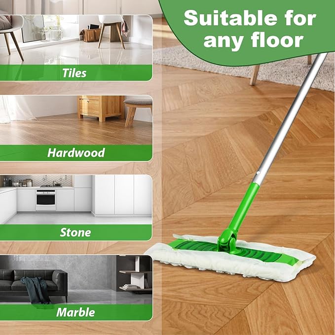 46 Count Heavy Duty Dry Sweeping Cloths for Swiffer Sweep & Sweeper Mop, Unscented, Cleaning Floors and Allergens, Strong Adsorption
