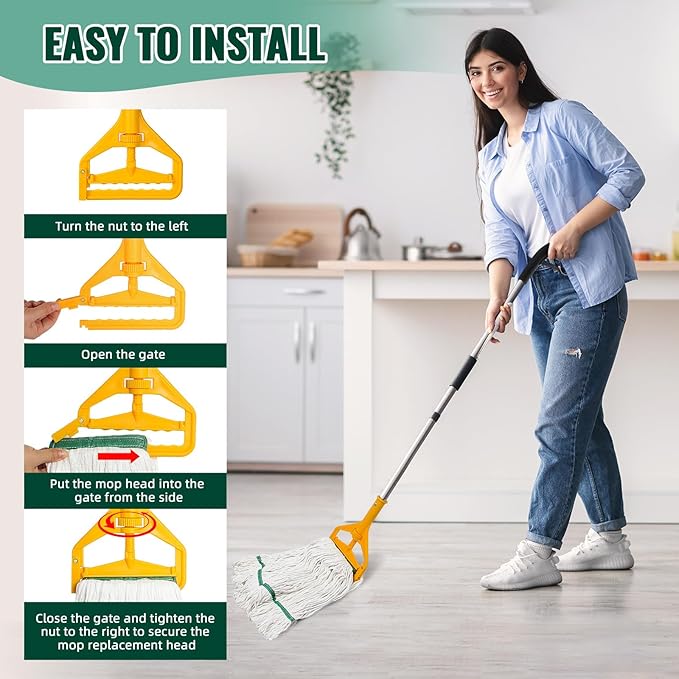 20oz Heavy Mop Replace Head, 3 Pack Commerical Replacement Mop，mop Head Replacement，Reusable Mop Head Refills-Replacement Mop Heads Suitable for Heavy Commercial Industrial Residential Areas