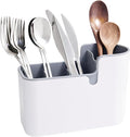 Amazon Basics Countertop & Wall Organization for Utensils, Space-Saving, Divided Compartments, White & Grey