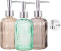 Cutiset Bathroom Accessories Set, 15oz Glass Soap Dispenser Bottle for Bath Decor, 3 Pack Set