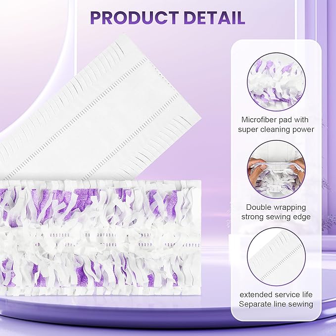 24 Pack Disposable Power Mop Pads Refills Compatible with Swiffer Power Mop Multi-Surface Replacement Mopping Refills Pads for All Hard Floor Cleaning
