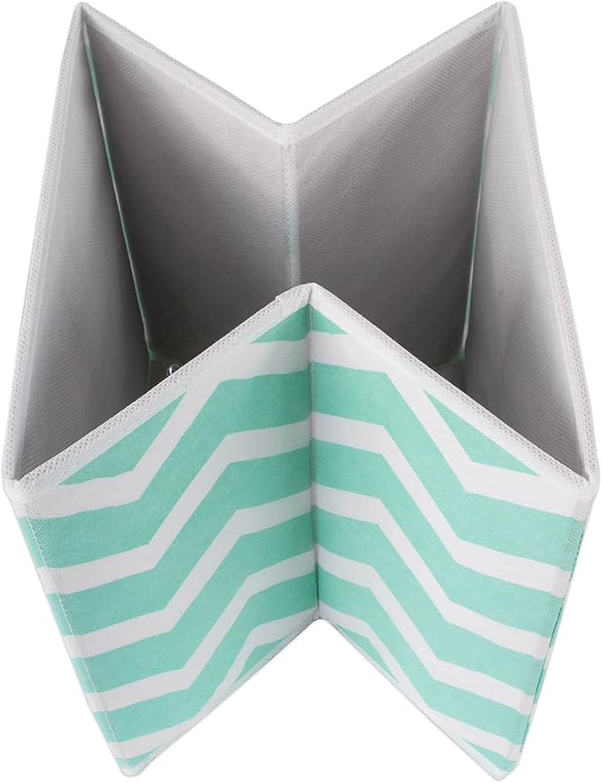 DII Non Woven Polyester Storage Bin, Chevron, Aqua, Small Set of 2