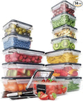 Chef's Path 28 Piece Airtight Food Storage Containers with Easy Snap Lids, 14 Containers and Lids, Stackable Kitchen and Pantry Canisters for Coffee, Meal Prep and Food Storage -Transparent