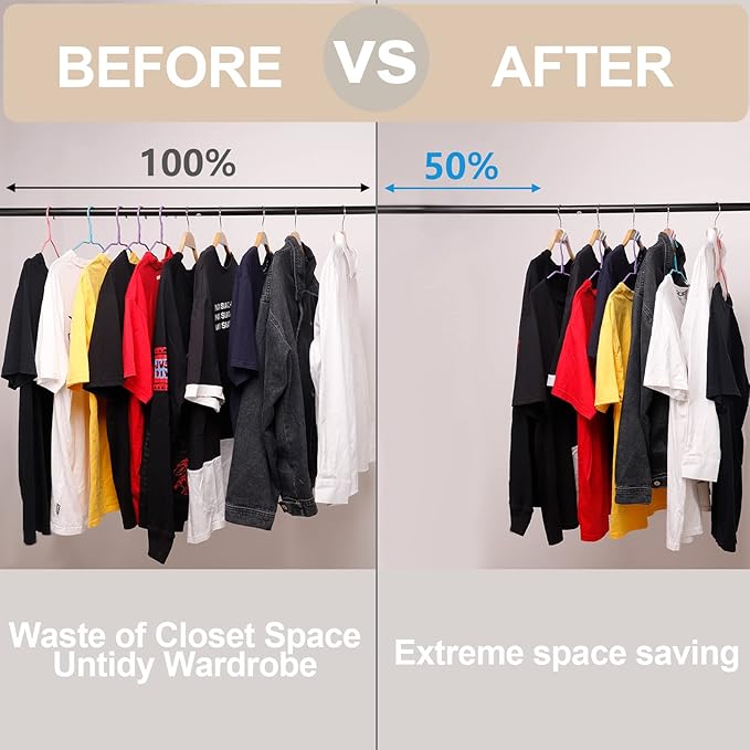 200 PCS Clothes Hanger Connector Hooks, 4 Colors Magic Heavy Duty Cascading Connection Hooks Space Saving Hanger Extenders Clips for Clothes for Organizer Closet