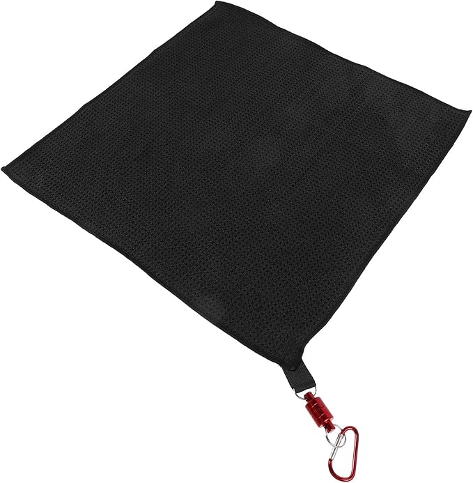 ABOOFAN Magnetic Golf Towel with Clip Microfiber Textured Design Sweat Absorbent Cleaning Cloth for Men and Women Golfing Outdoor Golf Bag Accessory