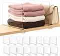 Shelf Dividers Purse Organizer for Closet: 16-Pack Acrylic Bag Storage Organizer for Handbags, Clutches, Clothes, Sweater, Towel on Wood Shelves