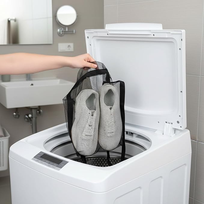 Sneaker Wash & Dry Net Bag Laundry Bags for Dryer Sneaker Large HoneyComber Mesh Bags with Zipper and Strap for Shoes Washing Mesh Net for Most Dryers Door 15.7" Large
