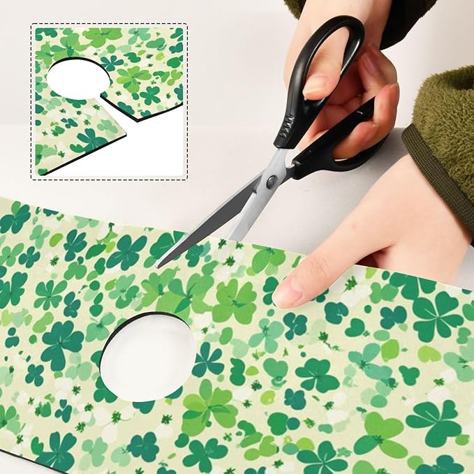 Kitchen Sink Splash Guard 1 PC 30 Inch Sink Faucet Mat Splash Guard for Bathroom Countertop Water Absorbent Foldable Cuttable Soft Washable Saint Patricks Green Clovers