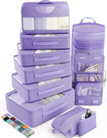 Veken 10 Set Packing Cubes for Travel Essential, Suitcase Organizer Bags in 4 Sizes, Carry-On Luggage Accessories with Large Laundry & Hanging Toiletry Bag, Must-Have for Airplane, Road Trip & Camping