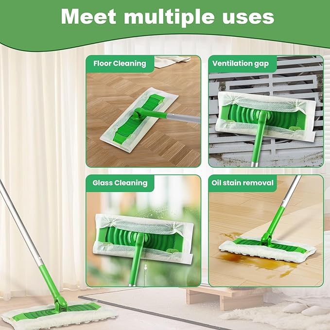 46 Count Heavy Duty Dry Sweeping Cloths for Swiffer Sweep & Sweeper Mop, Unscented, Cleaning Floors and Allergens, Strong Adsorption