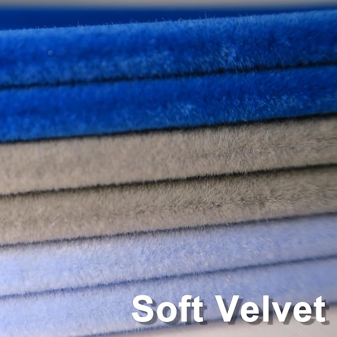 Pack of 30 Kids Velvet Hangers, Non-Slip Space-Saving with Cascading Mini Hooks, Multi-Color (Navy Blue, Light Blue and Grey) Baby and Toddler Clothes Organization