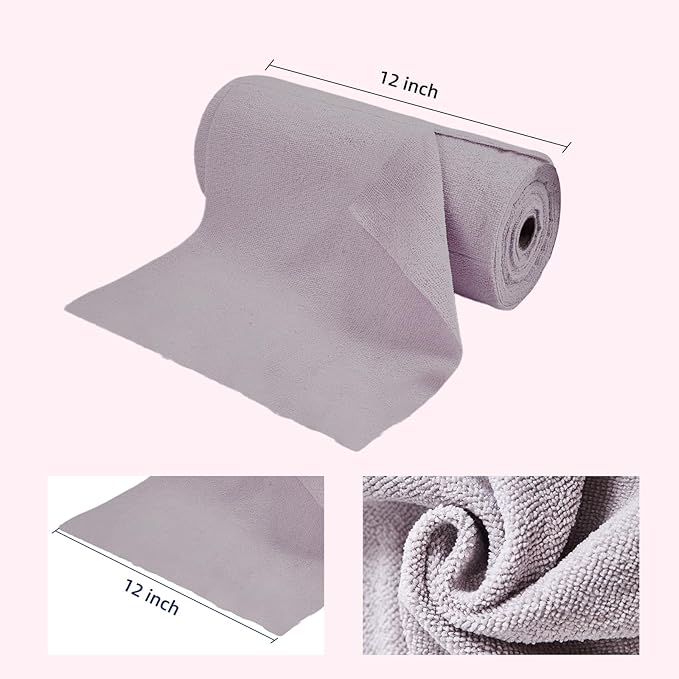 & PLUSH Microfiber Cleaning Cloth Roll - 85 Pack, Tear Away Microfiber Towels, 12" x 12", Reusable, Washable, Streak Free, Ultra Absorbent Dish Rags for Car, Home, Garage or Shop (Grey)