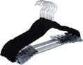 Laura Ashley 12 Pack Velvet Hangers with Clips | Durable | Plush Velvet | Slim | Closet Organization | Black | 12pack | Suit | Pants | Blouse | Closet Organization